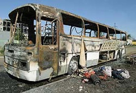 В Оренбургской области сгорел пассажирский автобус